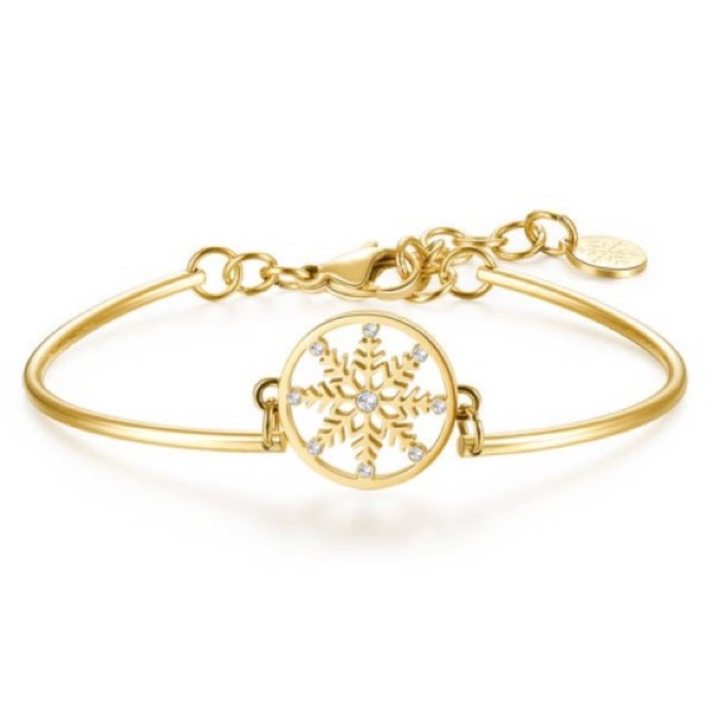 Gold Snowflake Charm Bracelet